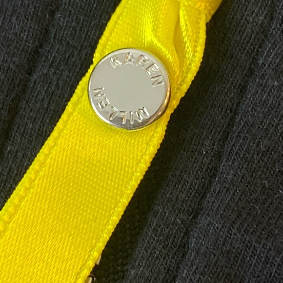 Karen Millen Cotton Colorblock Cap Sleeve Tan Black White Short Sleeve Top Small - Picture 8 of 9